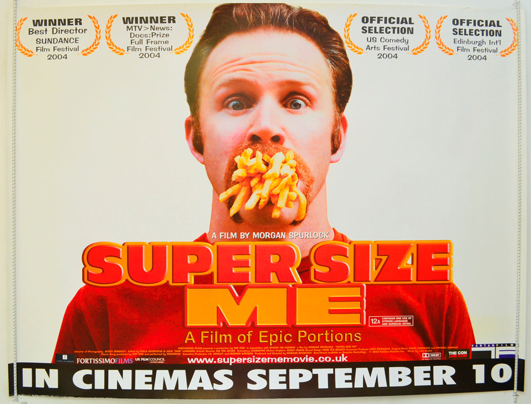 Super Size Me Original Quad Poster - Film Poster - Movie Poster  