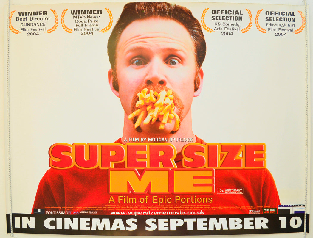 Super Size Me Original Quad Poster - Film Poster - Movie Poster  