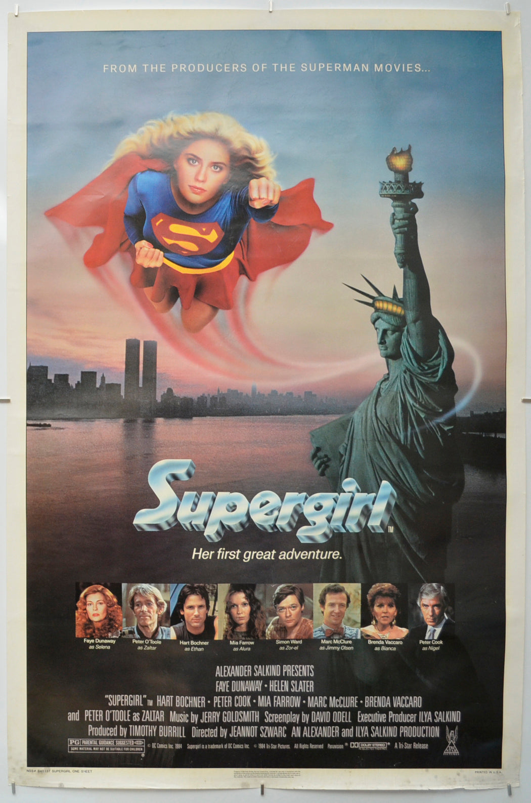 Supergirl - Original One Sheet Poster - Film Poster - Movie Poster