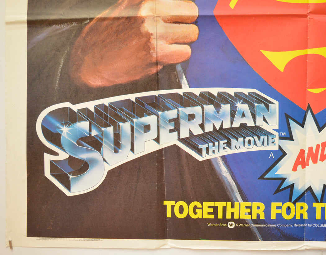 SUPERMAN / SUPERMAN II (Bottom Left) Cinema Quad Movie Poster 