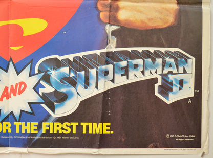 SUPERMAN / SUPERMAN II (Bottom Right) Cinema Quad Movie Poster 