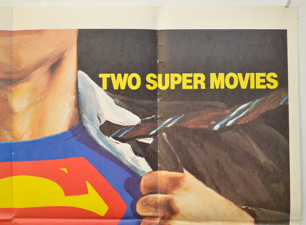 SUPERMAN / SUPERMAN II (Top Right) Cinema Quad Movie Poster 