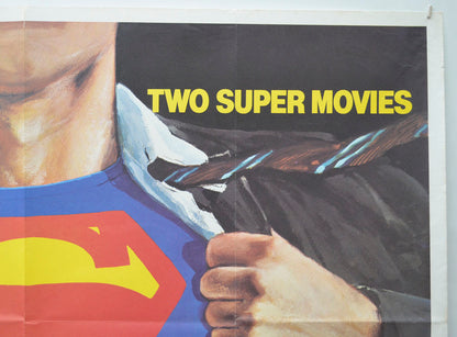 SUPERMAN / SUPERMAN II (Top Right) Cinema Quad Movie Poster 