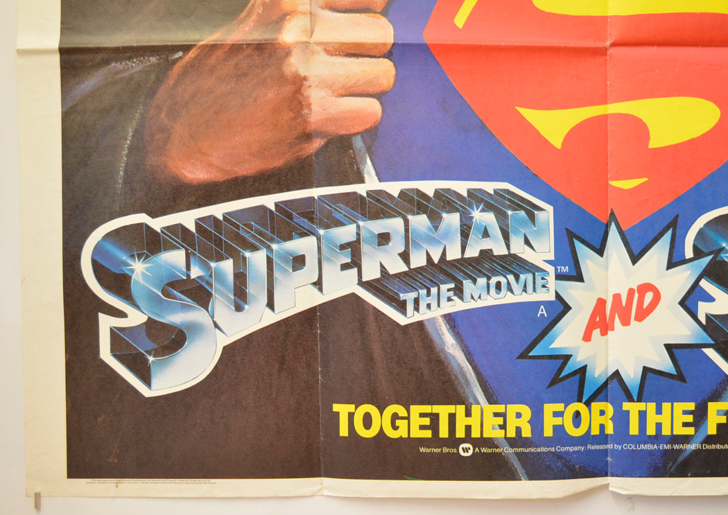 SUPERMAN / SUPERMAN II (Bottom Left) Cinema Quad Movie Poster 