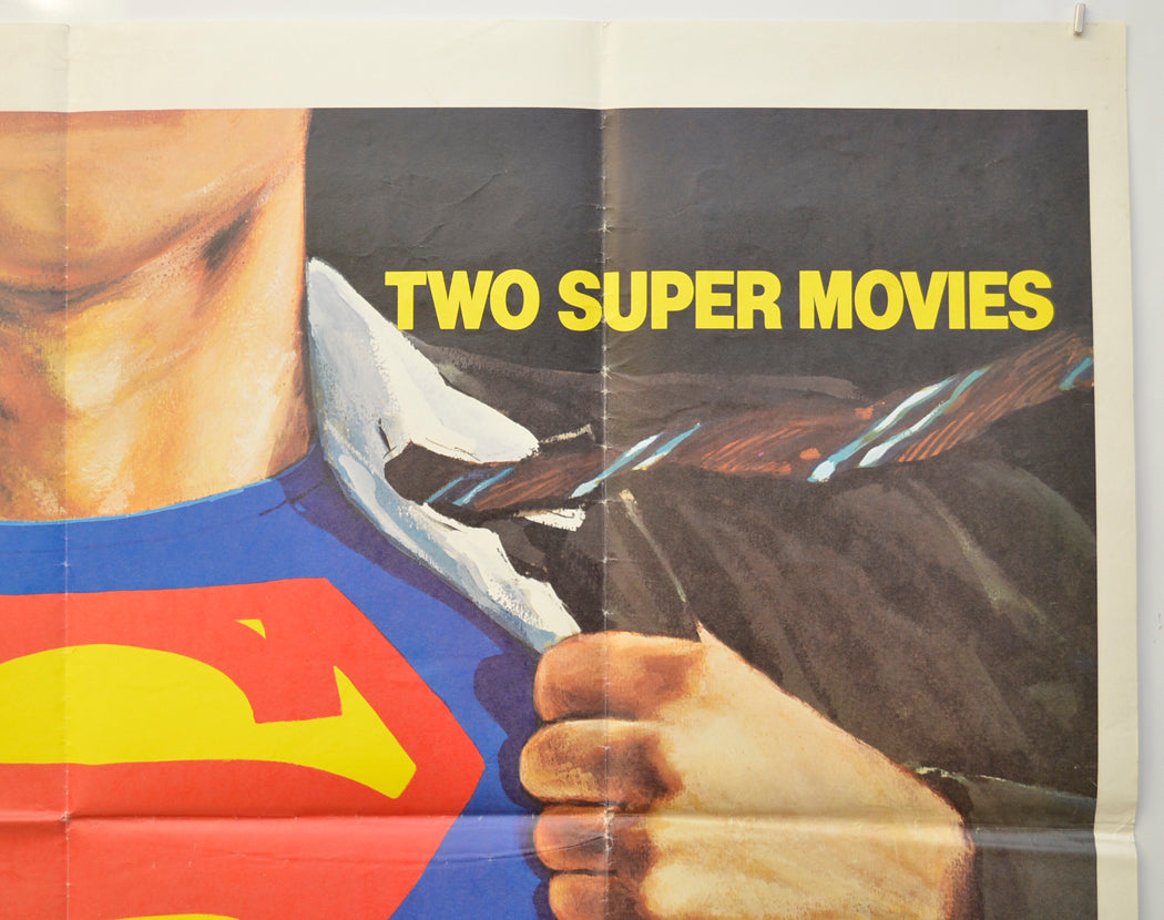 SUPERMAN / SUPERMAN II (Top Right) Cinema Quad Movie Poster 