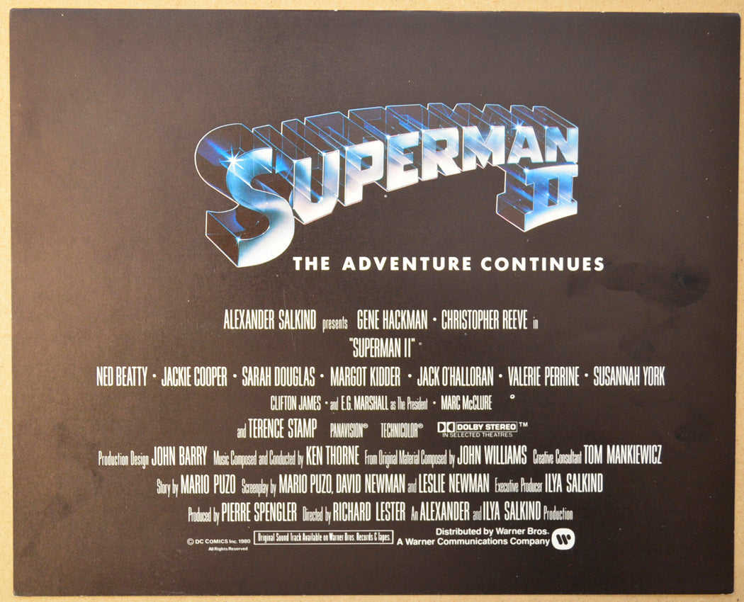 SUPERMAN II (Card 8) Cinema Colour FOH Stills / Lobby Cards 