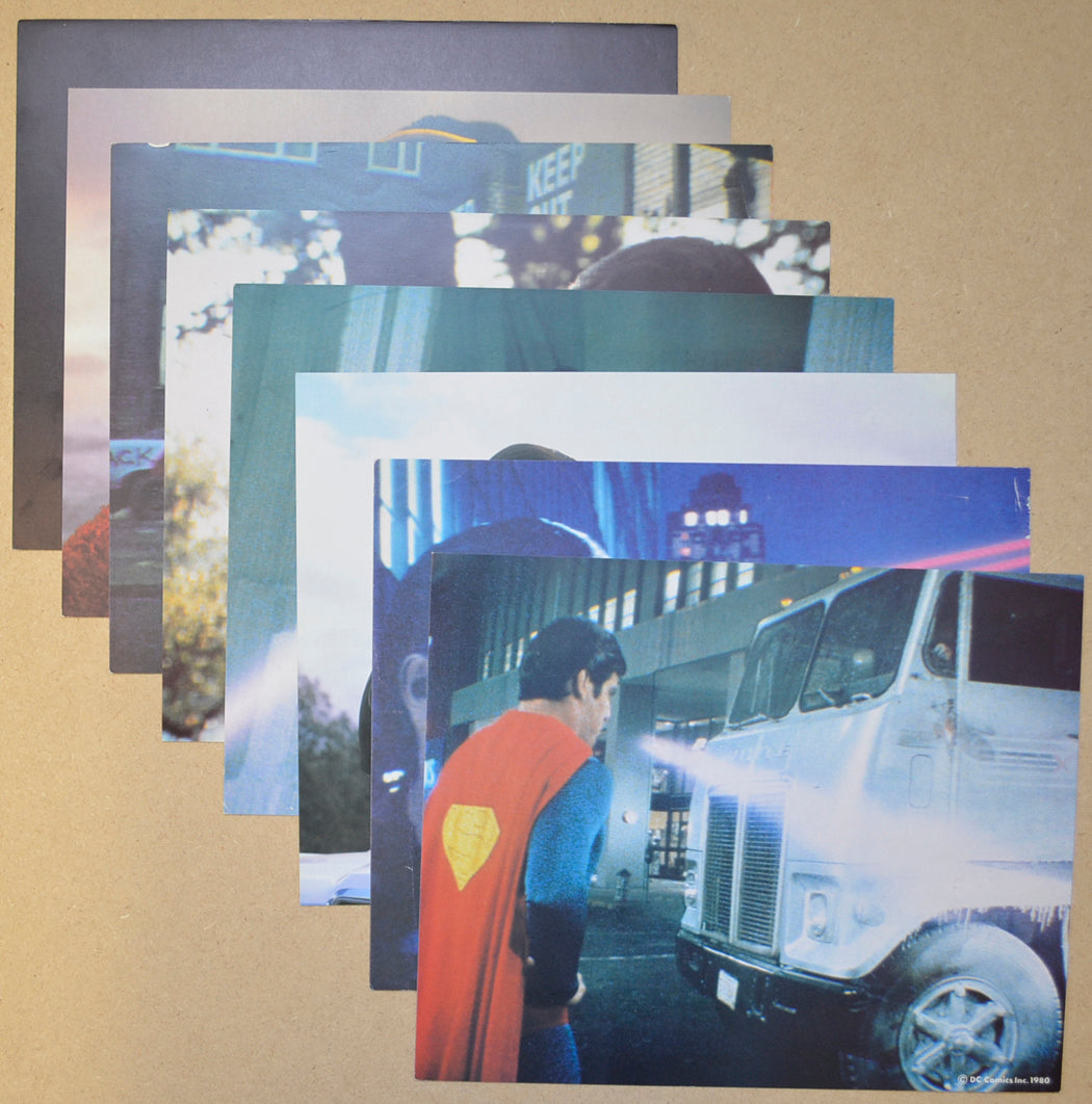 SUPERMAN II 8 Original Colour Front Of House Stills / 8x10 Lobby Cards