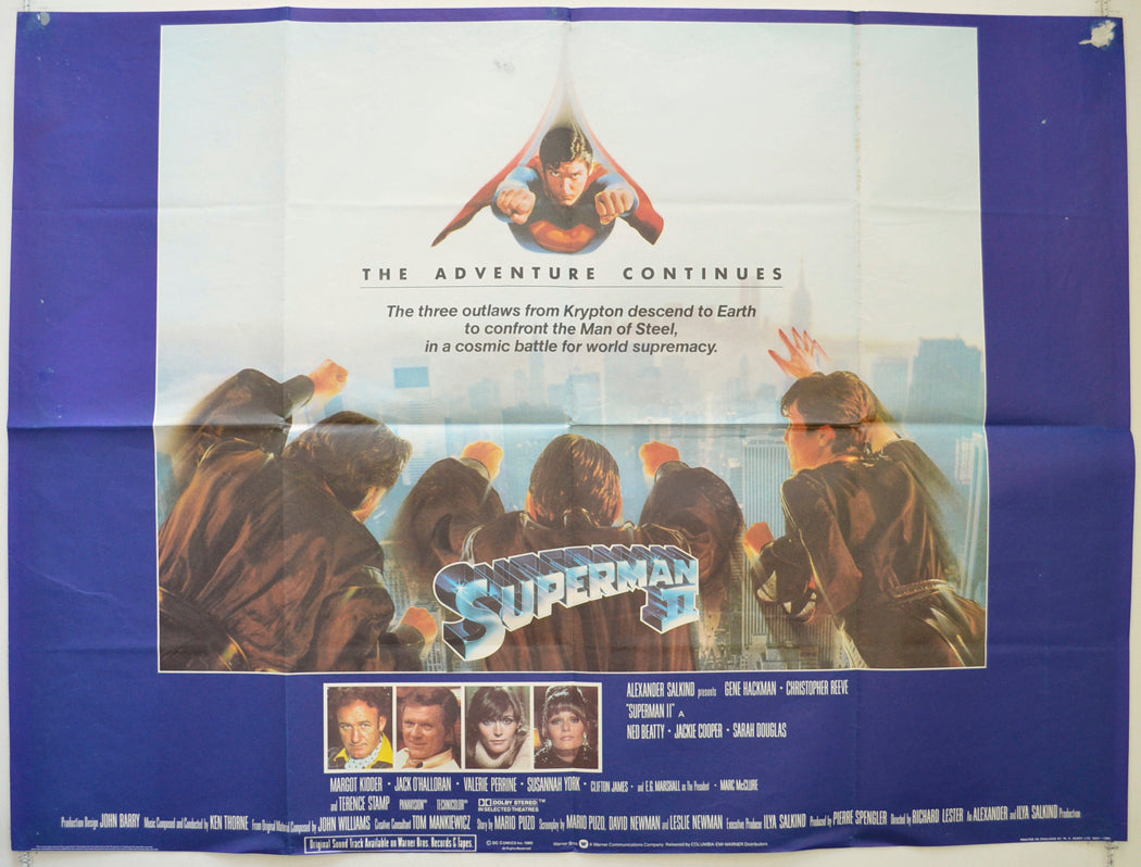 Superman II  Original British Quad Poster - Film Poster - Movie Poster 