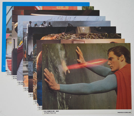 SUPERMAN III (Full View) Cinema Set of Colour FOH Stills / Lobby Cards  