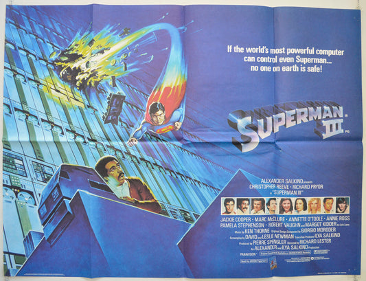 Superman III  Original British Quad Poster - Film Poster - Movie Poster 