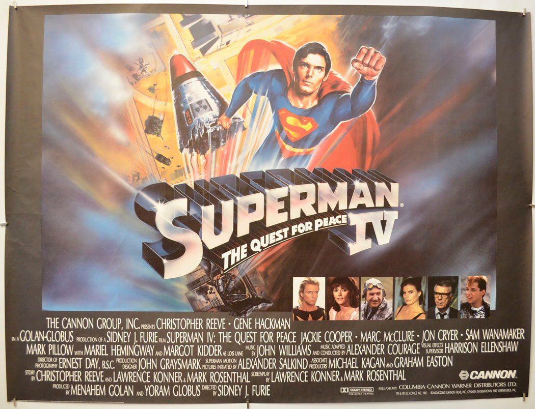 Superman IV : The Quest For Peace  Original Quad Poster - Film Poster - Movie Poster