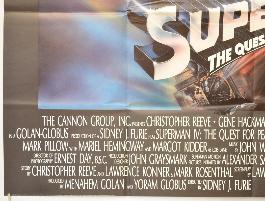 SUPERMAN IV : THE QUEST FOR PEACE (Bottom Left) Cinema Quad Movie Poster 