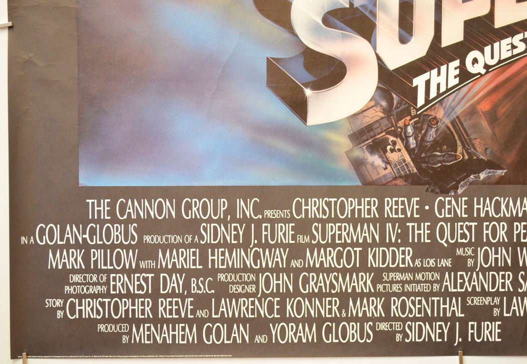 SUPERMAN IV : THE QUEST FOR PEACE (Bottom Left) Cinema Quad Movie Poster 