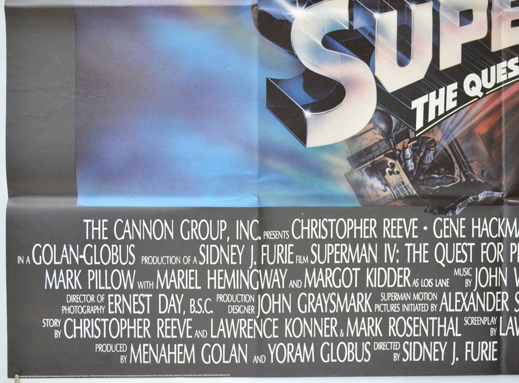 SUPERMAN IV : THE QUEST FOR PEACE (Bottom Left) Cinema Quad Movie Poster 