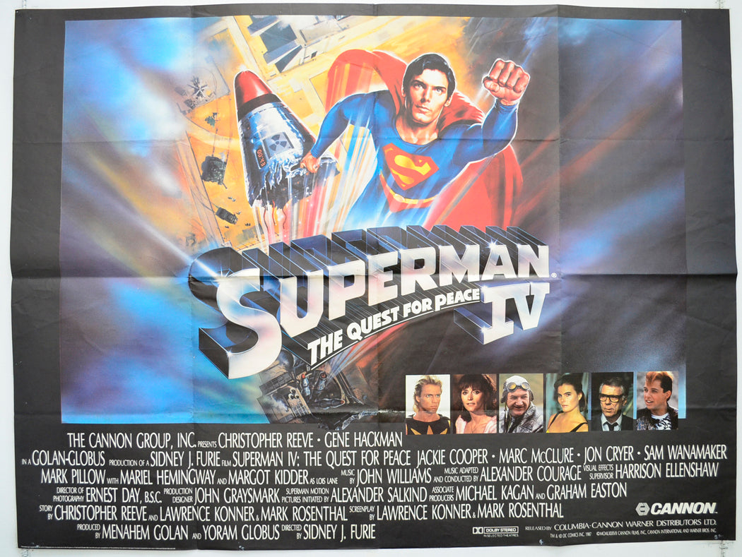 Superman IV : The Quest For Peace  (Superman 4)   Original Quad Poster - Film Poster - Movie Poster  