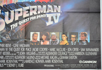 SUPERMAN IV - THE QUEST FOR PEACE (Bottom Right) Cinema Quad Movie Poster 