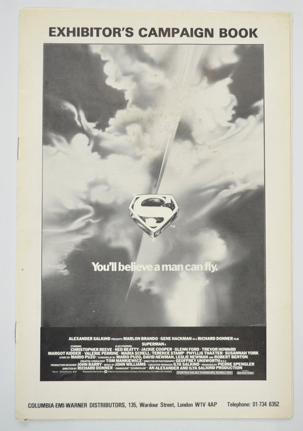 Superman Original 12 Page Cinema Exhibitors Campaign Pressbook (UK) + Additional sheet advertising Souvenir Brochure