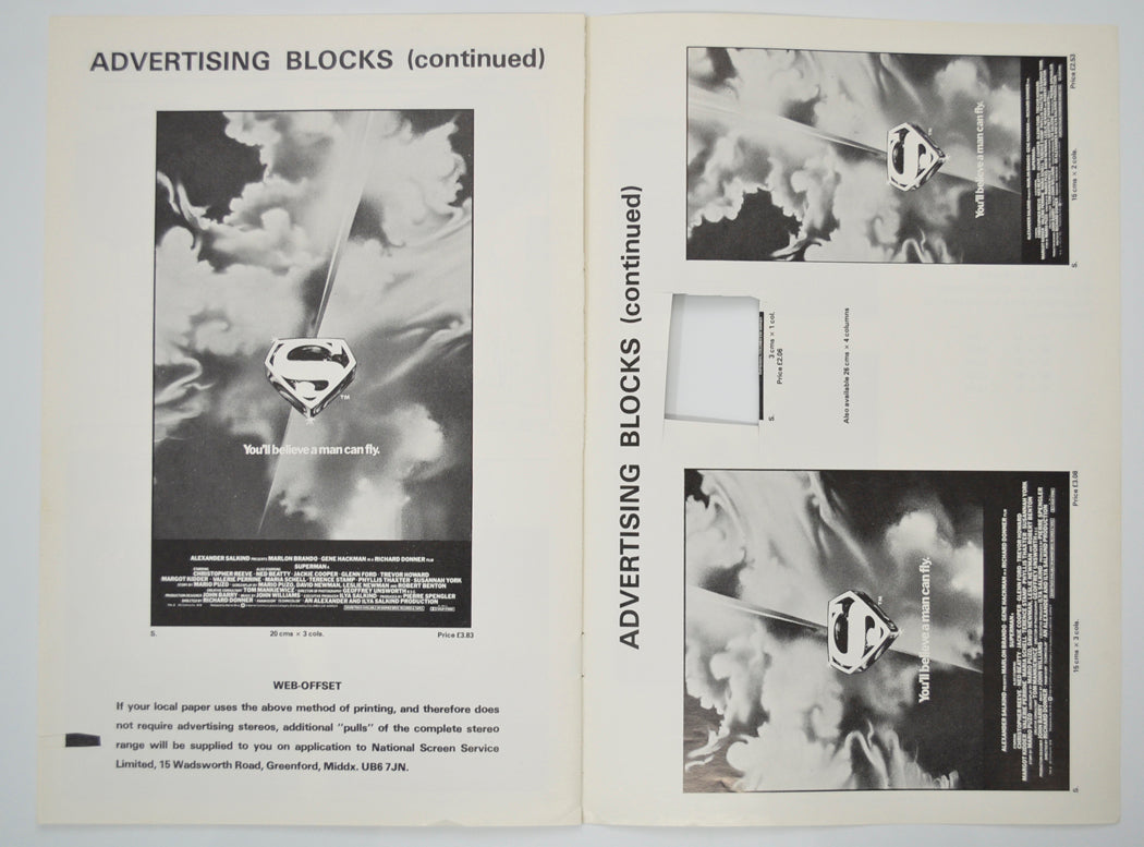 SUPERMAN Cinema Exhibitors Campaign Pressbook - INSIDE 