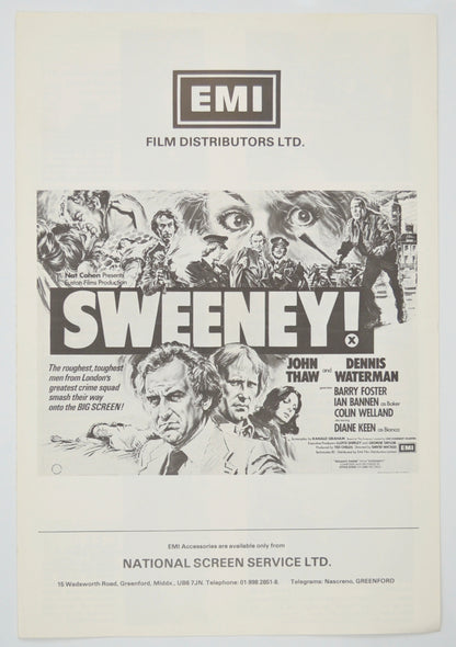 Sweeney Original 4 Page Cinema Exhibitors Campaign Pressbook (UK)