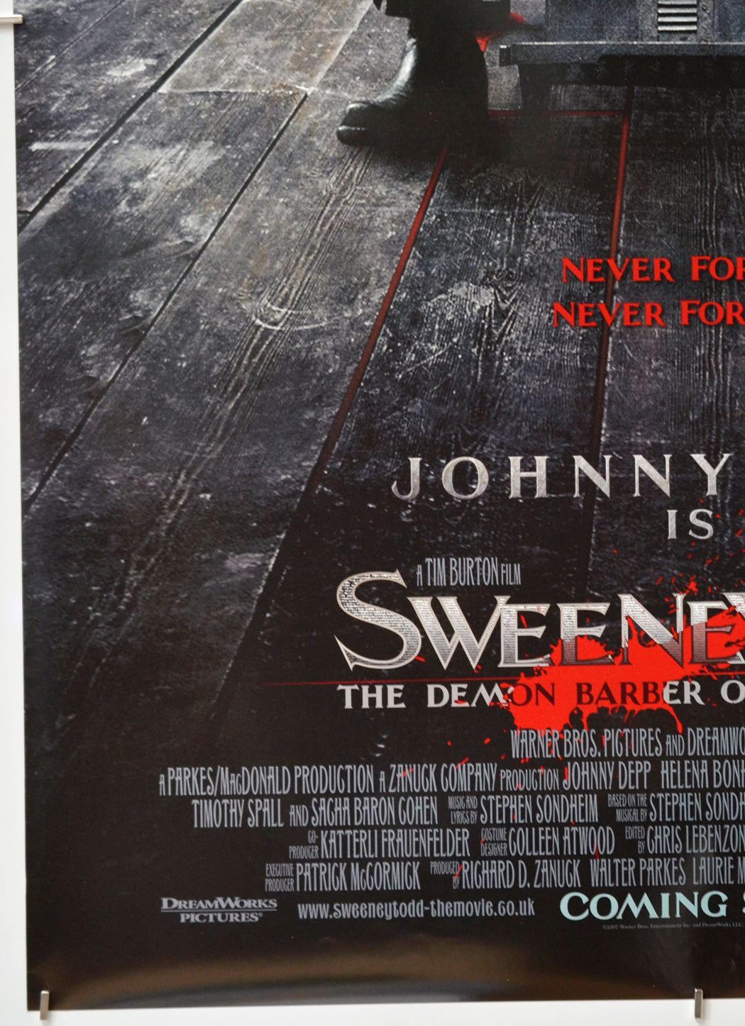 Sweeney Todd - The Demon Barber Of Fleet Street (Bottom Left) Cinema One Sheet Movie Poster 