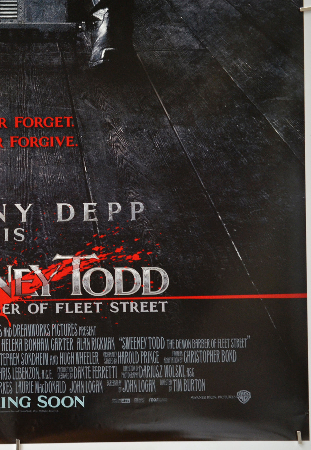 Sweeney Todd - The Demon Barber Of Fleet Street (Bottom Right) Cinema One Sheet Movie Poster 