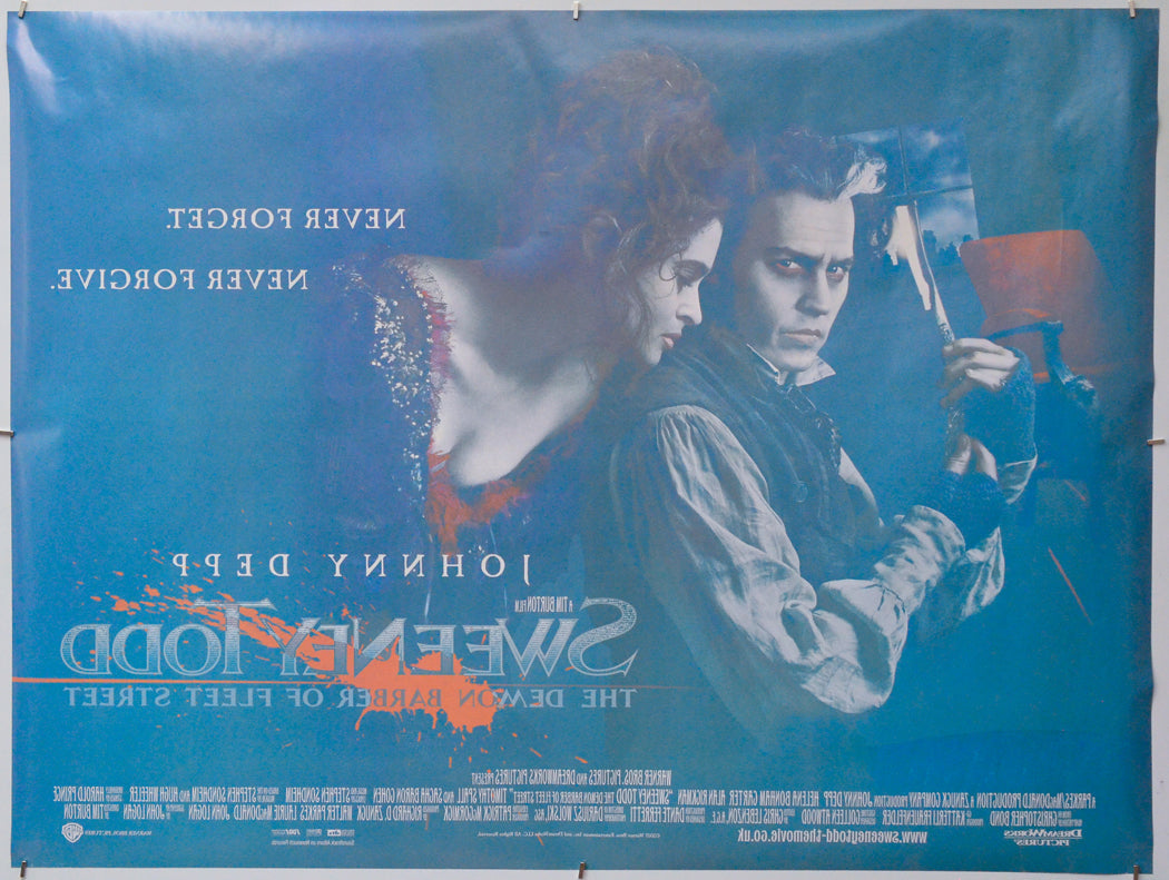 Sweeney Todd - The Demon Barber Of Fleet Street (Back) Cinema Quad Movie Poster 