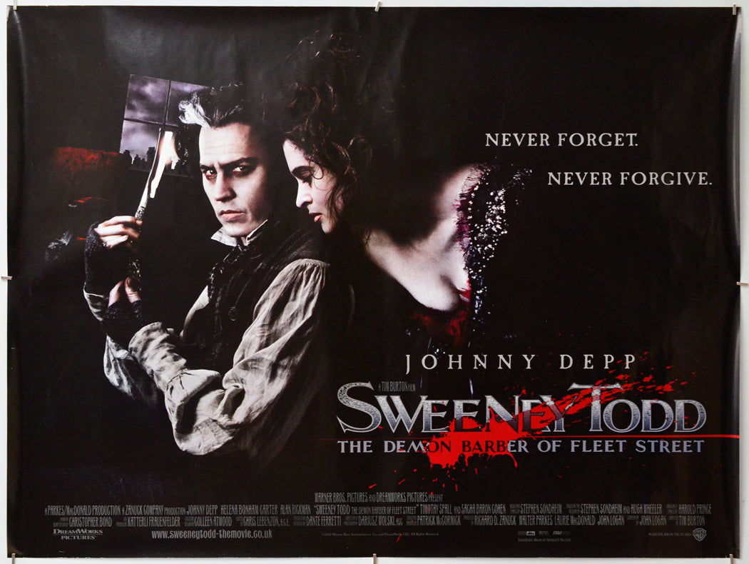 Sweeney Todd - The Demon Barber Of Fleet Street - Original Quad Poster - Film Poster - Movie Poster