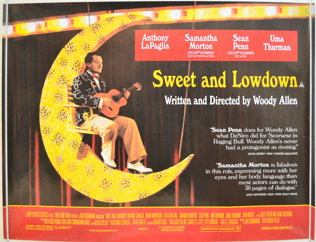 Sweet And Lowdown  Original Quad Poster - Film Poster - Movie Poster 