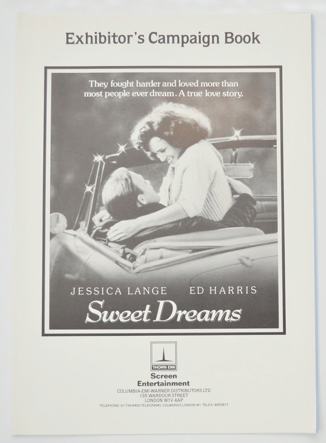 Sweet Dreams Original 4 Page Cinema Exhibitors Campaign Pressbook (UK) + Synopsis Sheet