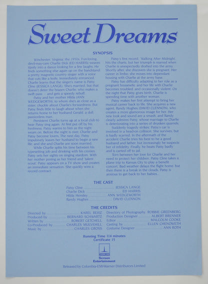 SWEET DREAMS Cinema Exhibitors Campaign Pressbook - SYNOPSIS 