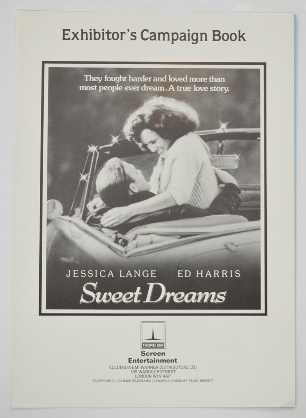 Sweet Dreams Original 4 Page Cinema Exhibitors Campaign Pressbook (UK) + Synopsis Sheet