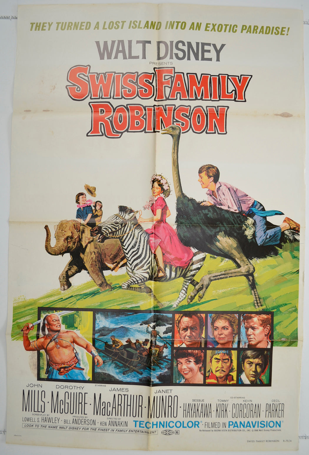 Swiss Family Robinson  Original One Sheet Poster - Film Poster - Movie Poster 