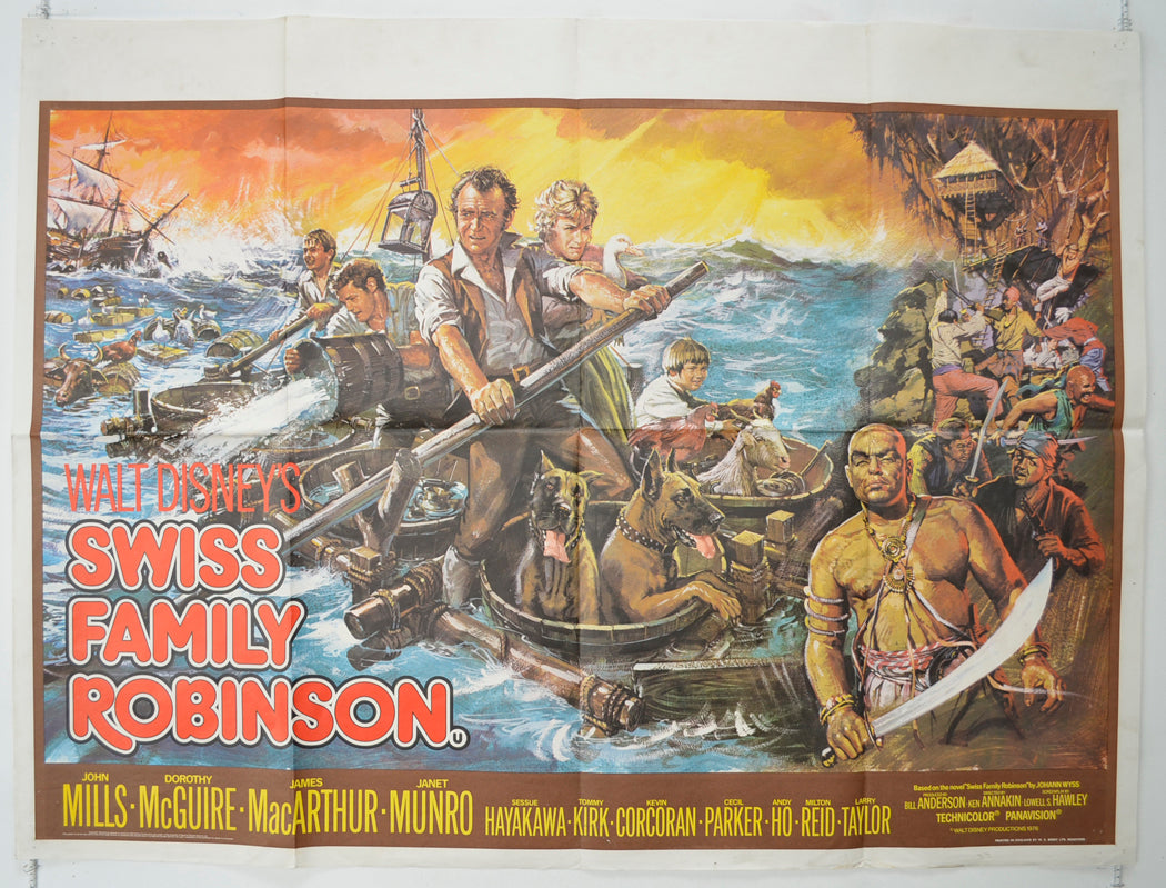 Swiss Family Robinson  (1976 re-release poster)  Original Quad Poster - Film Poster - Movie Poster 