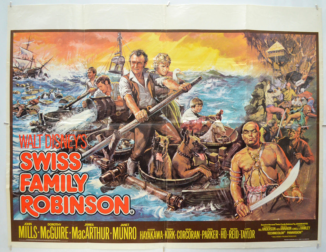 Swiss Family Robinson Original Quad Poster - Film Poster - Movie Poster