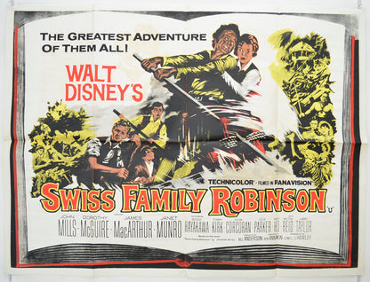 Swiss Family Robinson  (Three Colour Version)   Original Quad Poster - Film Poster - Movie Poster