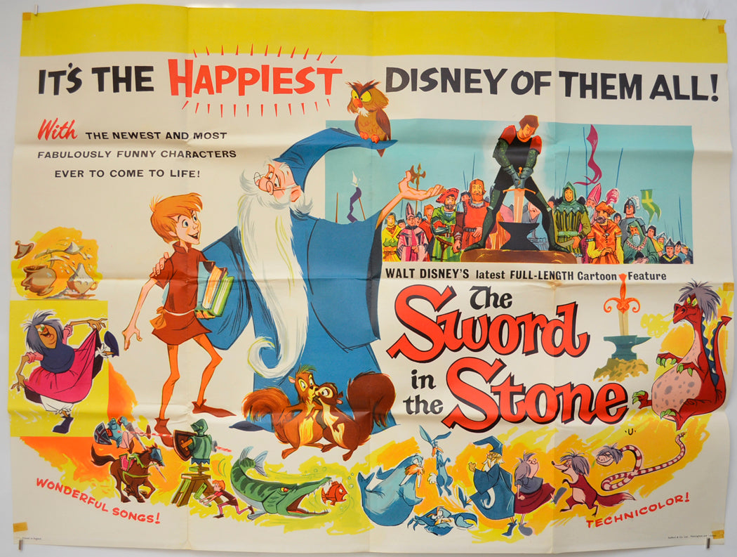 The Sword In The Stone  Original Quad Poster - Film Poster - Movie Poster