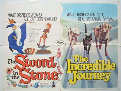 Sword In The Stone / The Incredible Journey Original Quad Poster - Film Poster - Movie Poster