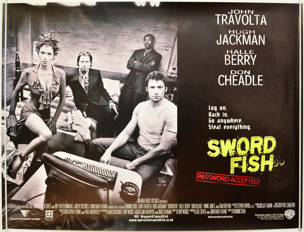 Swordfish Original Quad Poster - Film Poster - Movie Poster  