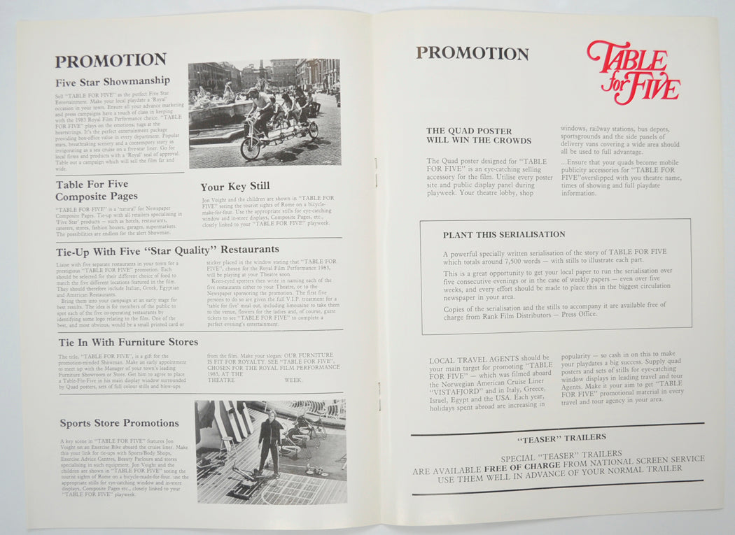 TABLE FOR FIVE Cinema Exhibitors Campaign Pressbook - INSIDE 