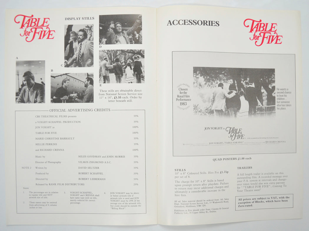 TABLE FOR FIVE Cinema Exhibitors Campaign Pressbook - INSIDE 