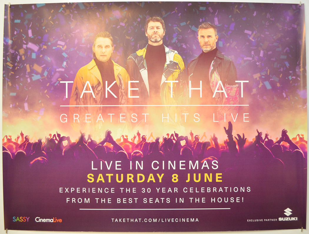 Take That Greatest Hits Live Original Quad Poster - Film Poster - Movie Poster