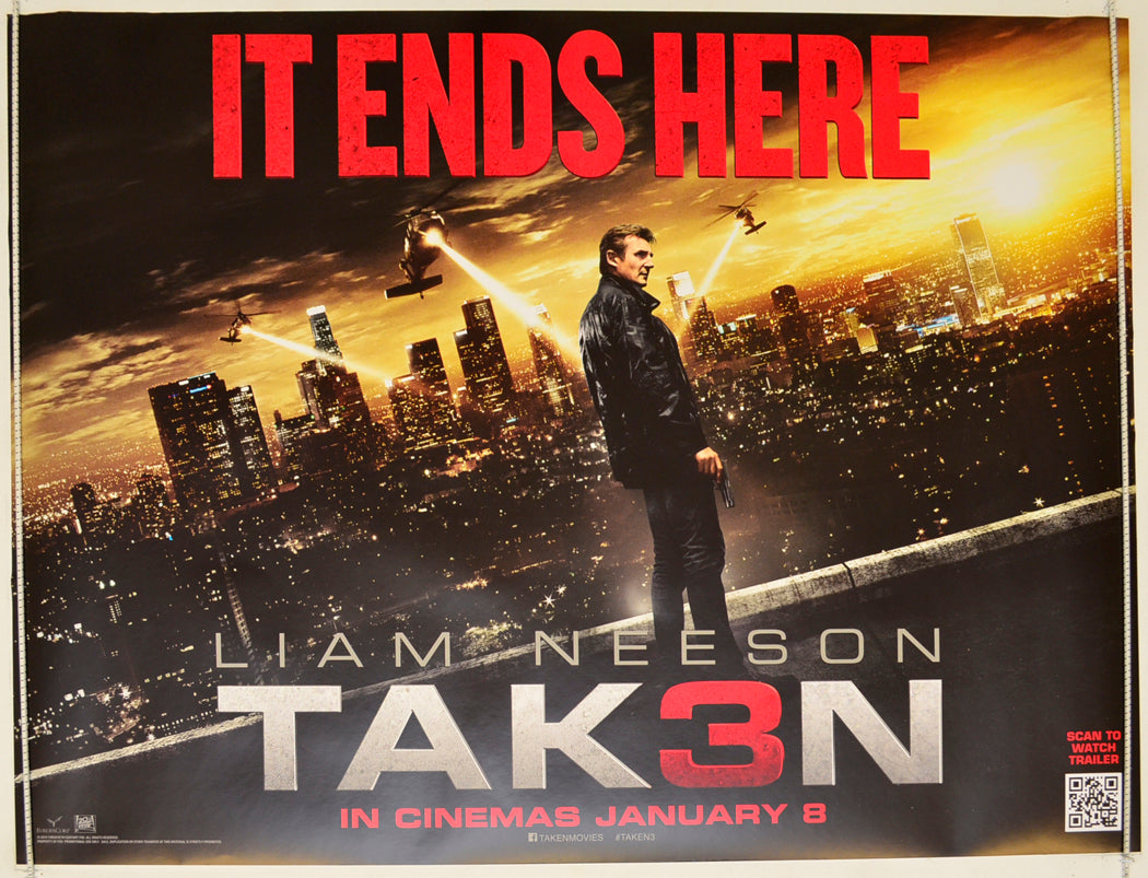 Taken 3  (Teaser / Advance Version 2)   Original Quad Poster - Film Poster - Movie Poster  