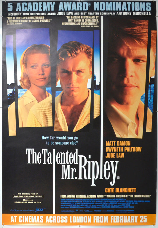 The Talented Mr. Ripley Original 4-sheet Poster - Film Poster - Movie Poster