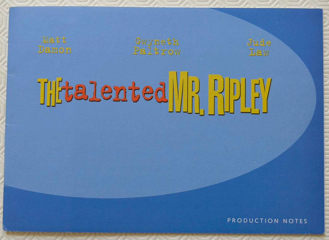 THE TALENTED MR RIPLEY Original Cinema Press Kit 