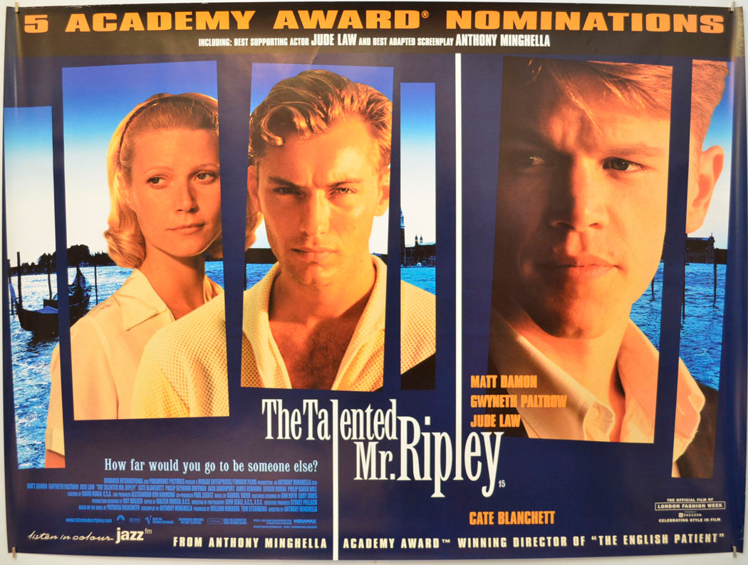 The Talented Mr Ripley Original Quad Poster - Film Poster - Movie Poster