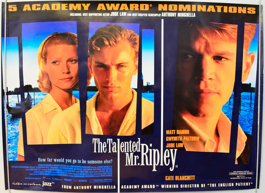 The Talented Mr Ripley  Original British Quad Poster - Film Poster - Movie Poster