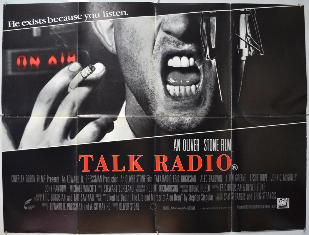 Talk Radio Original Quad Poster - Film Poster - Movie Poster