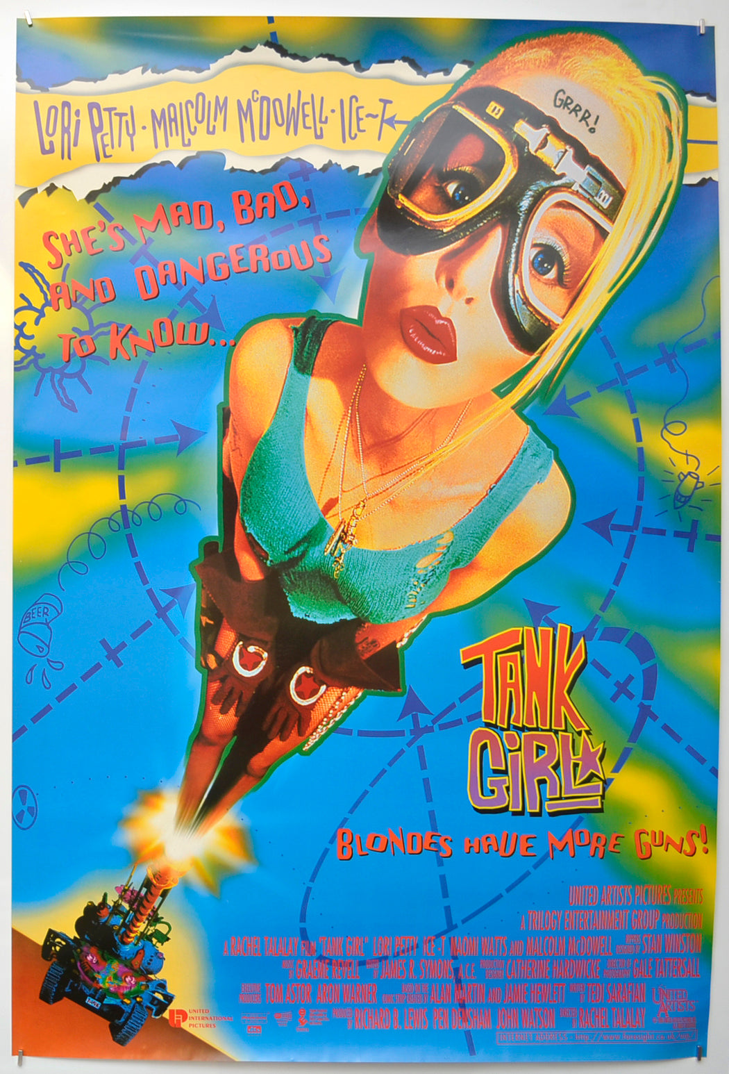 Tank Girl  (Design 2)   Original One Sheet Poster - Film Poster - Movie Poster