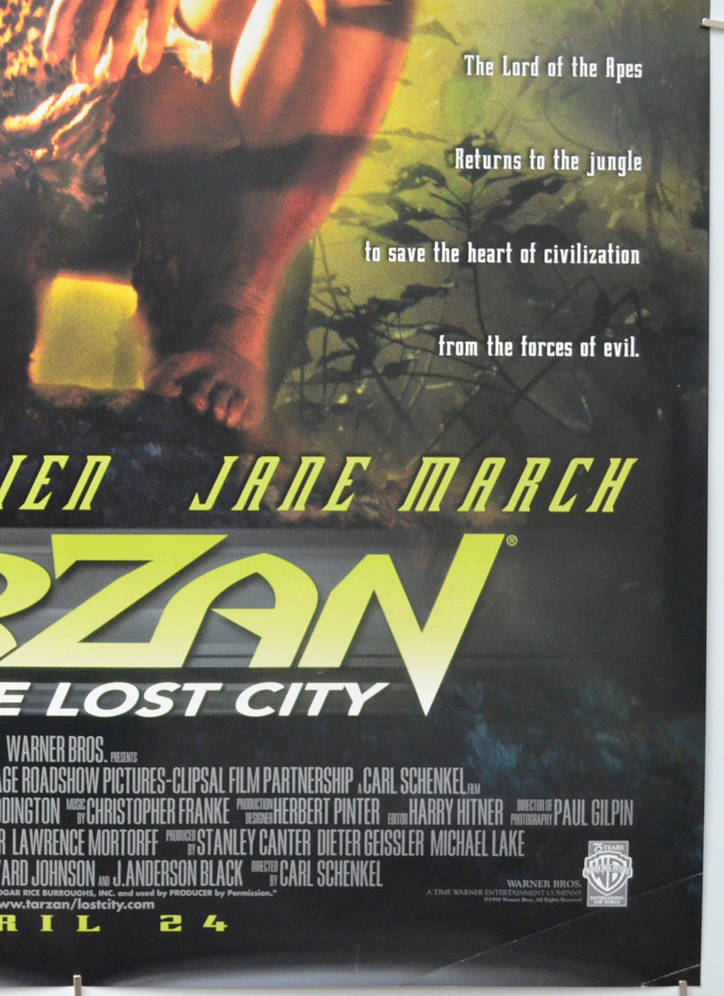 TARZAN AND THE LOST CITY (Bottom Right) Cinema One Sheet Movie Poster 