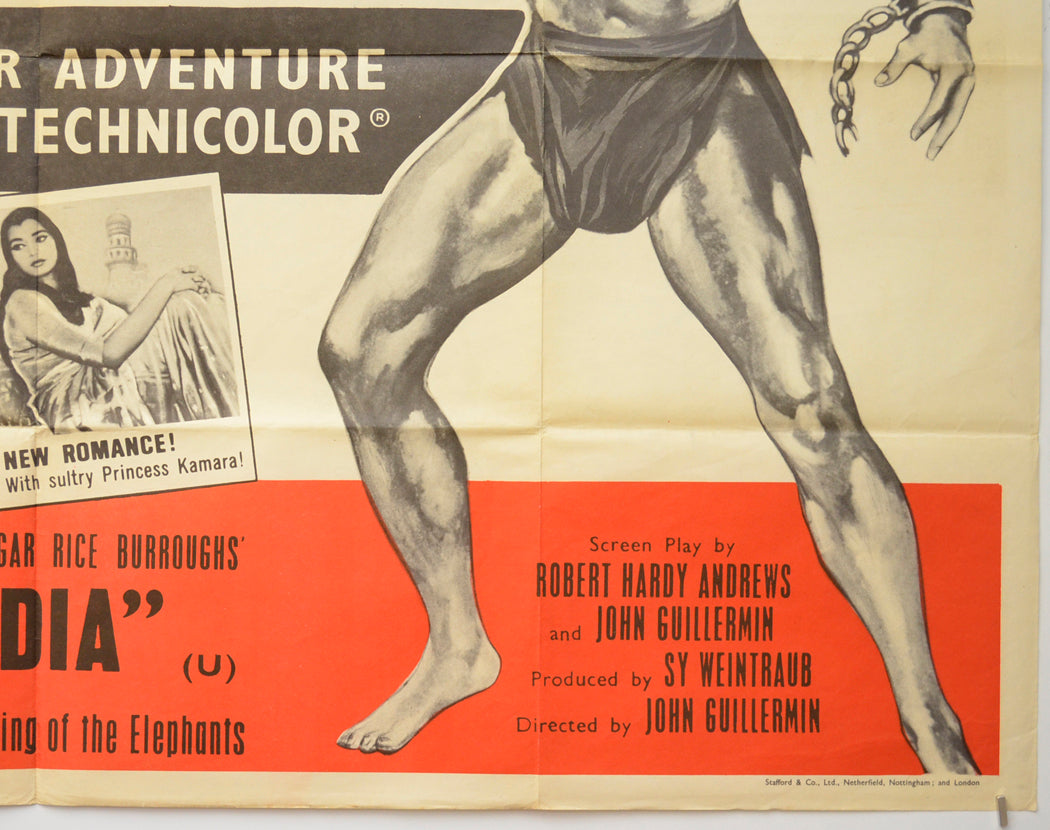 TARZAN GOES TO INDIA (Bottom Right) Cinema Quad Movie Poster 